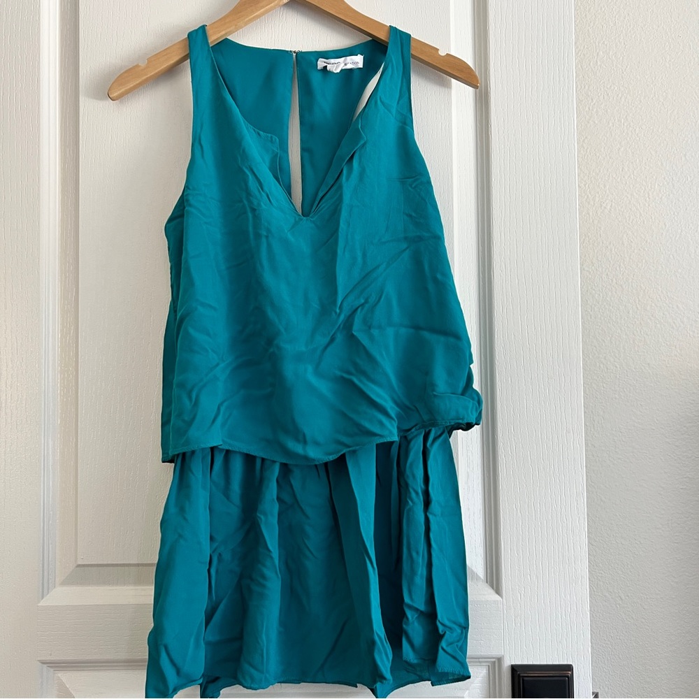 BCBGeneration Deep Teal Tank Hook Mini Dress XXS